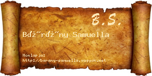 Bárány Samuella névjegykártya